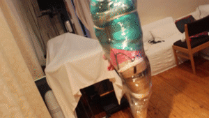 www.naughtynina.net - poletied, gagged,pantiehooded and pallet wrapped thumbnail